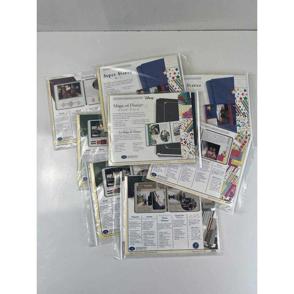 Vintage Lot Of 10 Snap Packs Creative Memories Scrapbooking Album Kits 2004